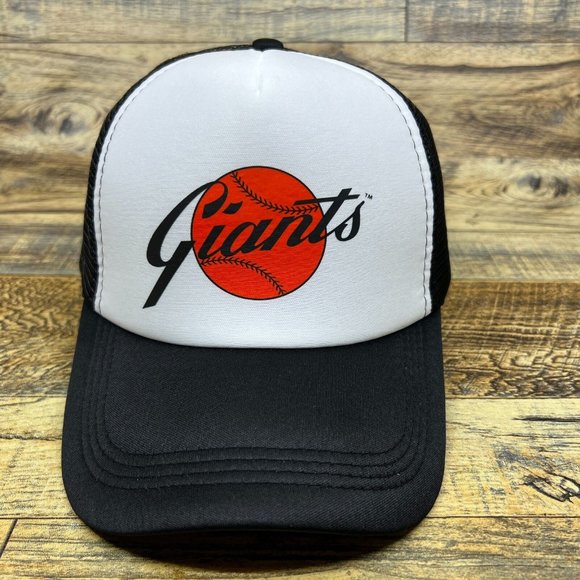 San Fransisco Giants Mens Trucker Hat Black Snapback 1973 Vintage Logo Ball Cap - Picture 2 of 8